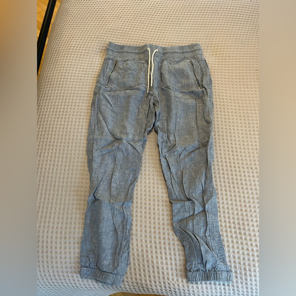 Athleta Light Blue Linen Trousers